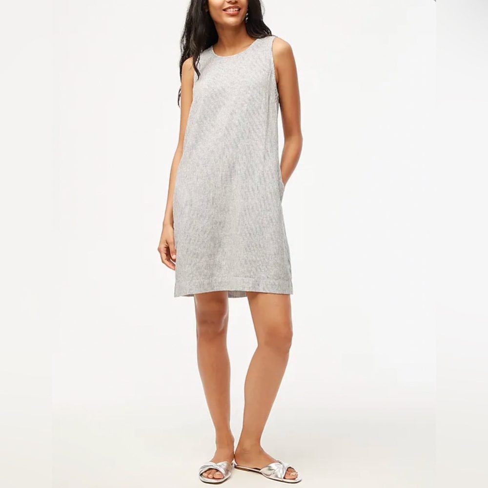 J. Crew Linen Blend Shift Stripped Dress